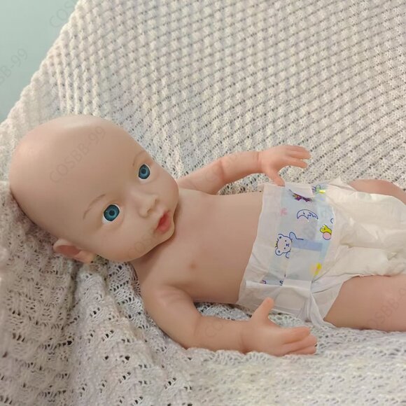 45cm Cute Reborn Newborn 3kg Full Body Platinum Silicone Reborn Baby Girl Dolls - Picture 6 of 12